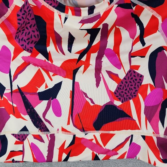 Womens J. Dow Fitness Active Crop Top short sleeve Geometric multicolor Size XL - Picture 2 of 9